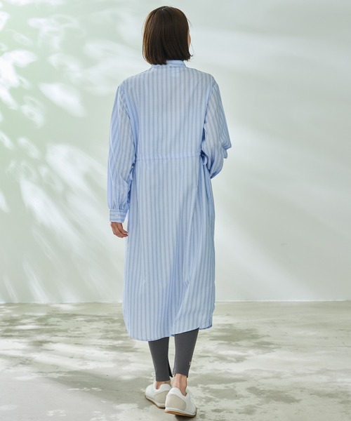 Arnold Palmer（アーノルドパーマー）の「EVERY DAY イージーケア ストライプ シャツワンピース（シャツワンピース・レディース・ブルー/サックスブルー/ベージュ・L/M/S）」の16枚目の写真