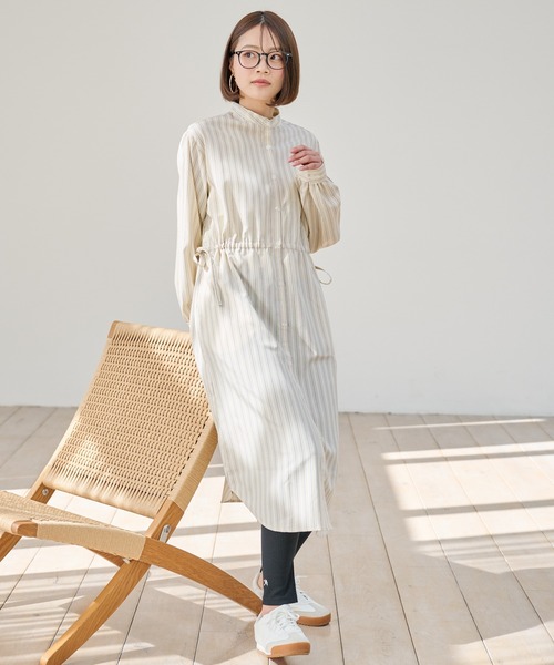 Arnold Palmer（アーノルドパーマー）の「EVERY DAY イージーケア ストライプ シャツワンピース（シャツワンピース・レディース・ブルー/サックスブルー/ベージュ・L/M/S）」の6枚目の写真