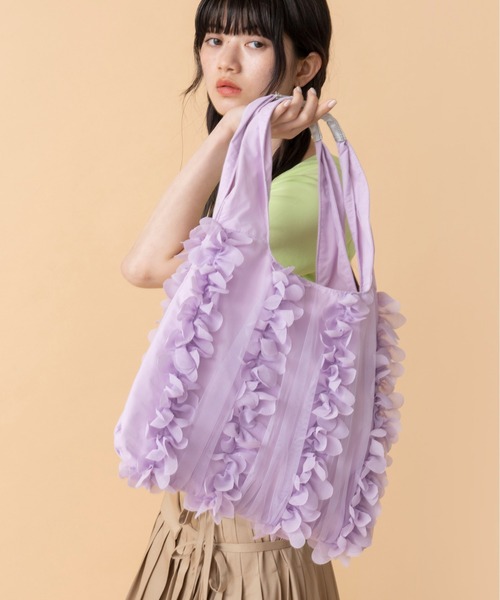 Casselini（キャセリーニ）の「Casselini(キャセリーニ)シアーフリルトート（トートバッグ・レディース・ブラック/パープル/オレンジ・FREE）」の2枚目の写真