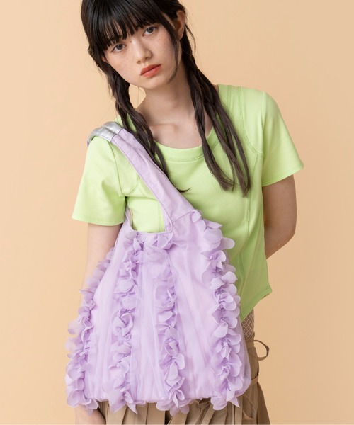 Casselini（キャセリーニ）の「Casselini(キャセリーニ)シアーフリルトート（トートバッグ・レディース・ブラック/パープル/オレンジ・FREE）」の17枚目の写真