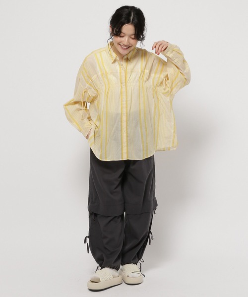 niko and...（ニコアンド）の「レイヤードライクスリットパンツ（その他パンツ・レディース・ブラック/アイボリー/カーキ/イエロー・FREE）」の5枚目の写真