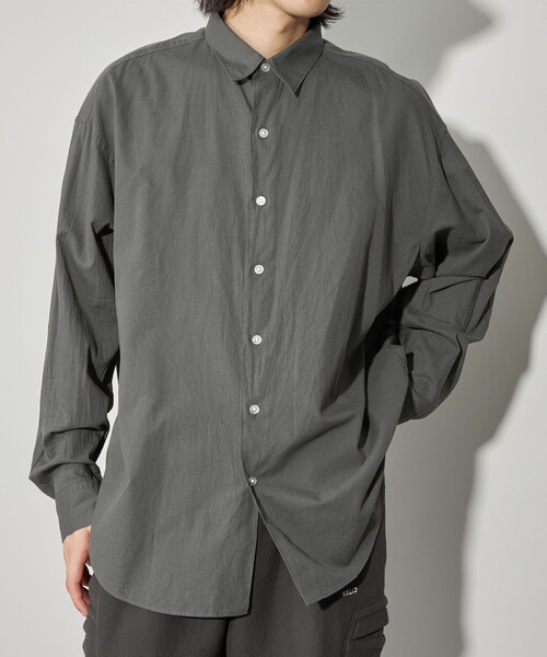 CITEN（シテン）の「＜CITEN＞コットンリネンオーバーシャツ（シャツ/ブラウス・メンズ・ネイビー/ダークグレー/ナチュラル・M/L）」の2枚目の写真