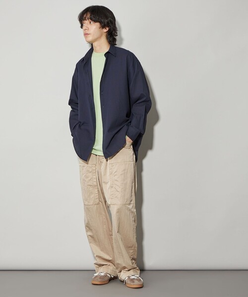 CITEN（シテン）の「＜CITEN＞コットンリネンオーバーシャツ（シャツ/ブラウス・メンズ・ネイビー/ダークグレー/ナチュラル・M/L）」の5枚目の写真