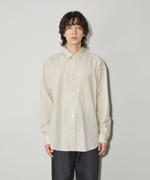 CITEN（シテン）の「＜CITEN＞コットンリネンオーバーシャツ（シャツ/ブラウス・メンズ・ネイビー/ダークグレー/ナチュラル・M/L）」の6枚目の写真