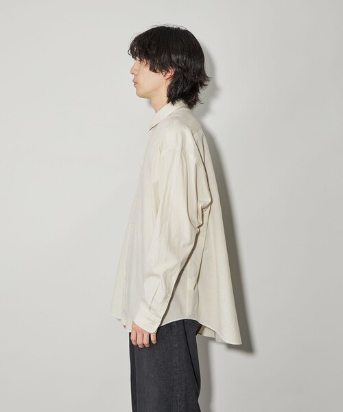 CITEN（シテン）の「＜CITEN＞コットンリネンオーバーシャツ（シャツ/ブラウス・メンズ・ネイビー/ダークグレー/ナチュラル・M/L）」の7枚目の写真