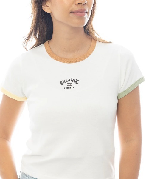 BILLABONG(ビラボン)の「BILLABONG レディース RINGER BABY FIT TEE Tシャツ 【2025年春夏モデル】ビラボンロゴバインダーネックリンガー半袖Tシャツ(Tシャツ/カットソー・レディース・ホワイト/オフホワイト・MEDIUM)」の7枚目の写真