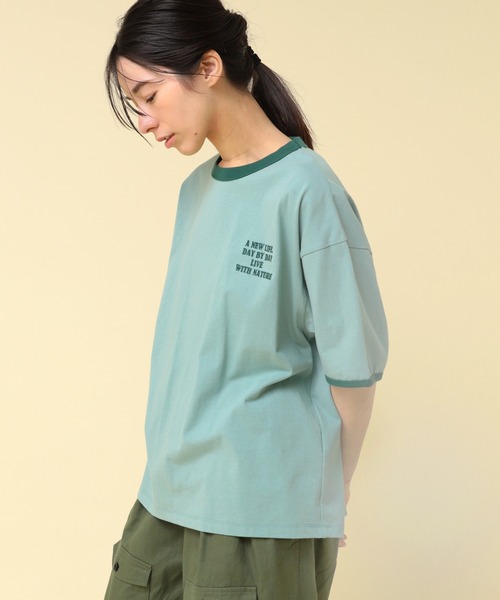 RNA-N(アールエヌエーエヌ)の「M2433 刺繍ロゴリンガーT(Tシャツ/カットソー・レディース・ラベンダー/ライトグリーン/ライトブラウン・FREE)」の6枚目の写真