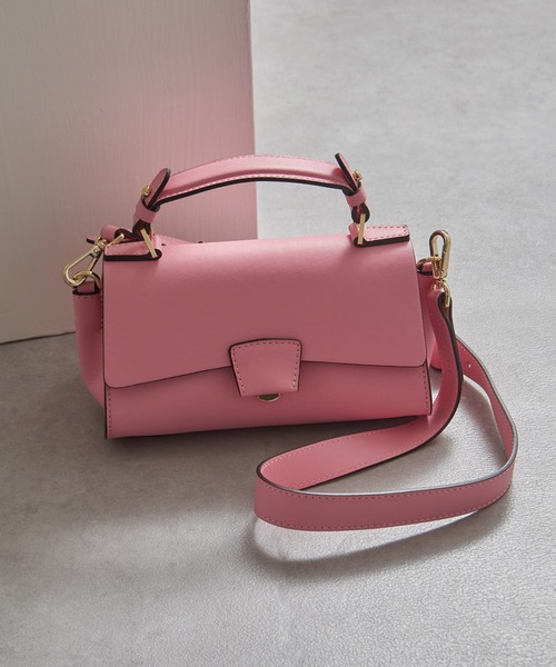 LORISTELLA（ロリステッラ）の「【LORISTELLA】レザーフラップ2WAYハンドバッグ ショルダーバッグ BETTILOU 2837N（ショルダーバッグ・レディース・ピンク/ブラック/グレイッシュベージュ・FREE）」の3枚目の写真