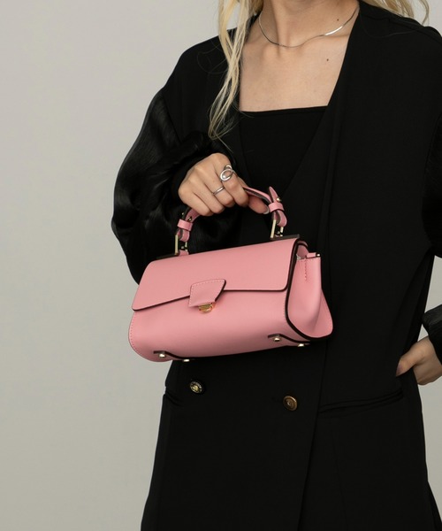 LORISTELLA（ロリステッラ）の「【LORISTELLA】レザーフラップ2WAYハンドバッグ ショルダーバッグ BETTILOU 2837N（ショルダーバッグ・レディース・ピンク/ブラック/グレイッシュベージュ・FREE）」の6枚目の写真