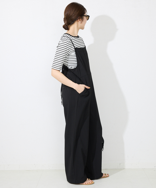SLOBE IENA(スローブイエナ)の「《2枚セット》ナローサロペット×TEEセット(サロペット/オーバーオール・レディース・ブラック/ブラウン・36/38)」の10枚目の写真