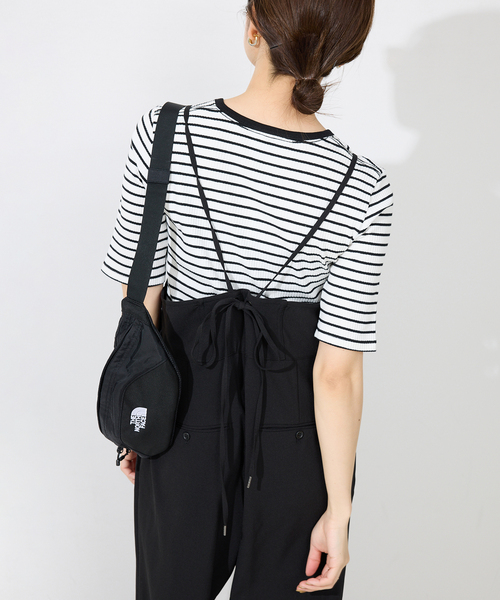 ★25SS完売品★SLOBE IENA イエナ　ナローサロペット×TEEセット ☆25SS完売品☆SLOBE IENA イエナ ナローサロペット×TEEセット