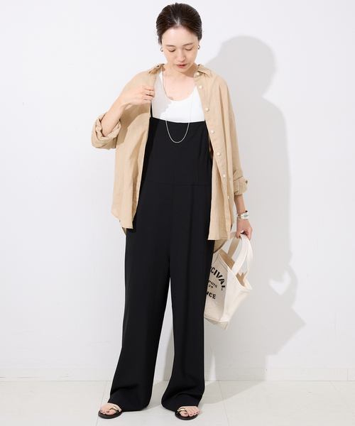 セール】《2枚セット》ナローサロペット×TEEセット（サロペット