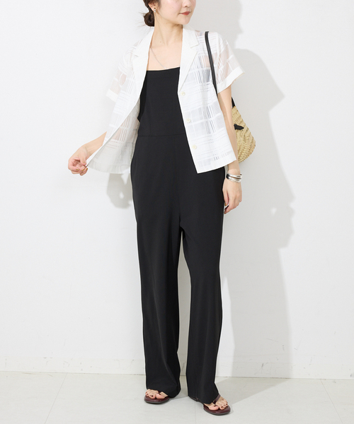 SLOBE IENA(スローブイエナ)の「《2枚セット》ナローサロペット×TEEセット(サロペット/オーバーオール・レディース・ブラック/ブラウン・36/38)」の19枚目の写真