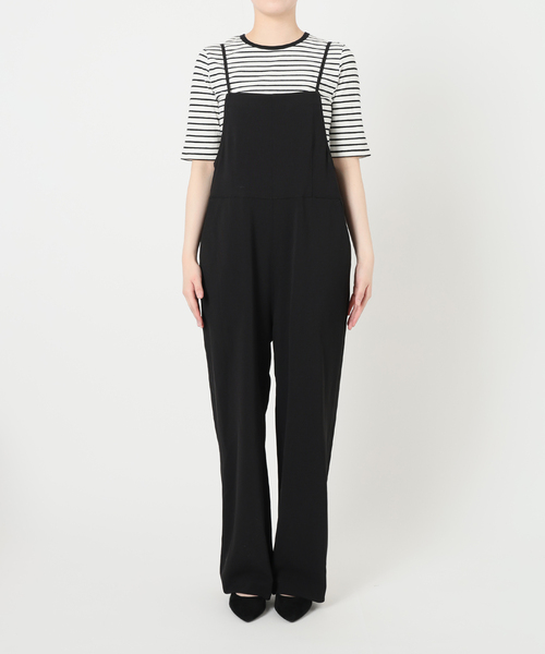 セール】《2枚セット》ナローサロペット×TEEセット（サロペット
