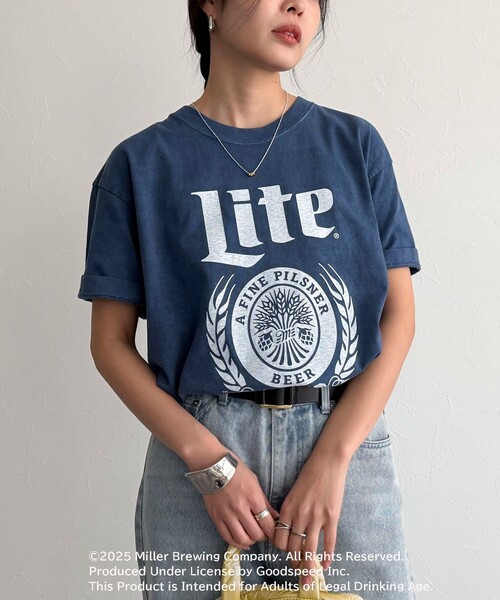 fredy emue(フレディエミュ)の「【GOOD ROCK SPEED/グッドロックスピード】Miller LITE 半袖Tシャツ(Tシャツ/カットソー・レディース・ネイビー/オフホワイト・38)」の15枚目の写真