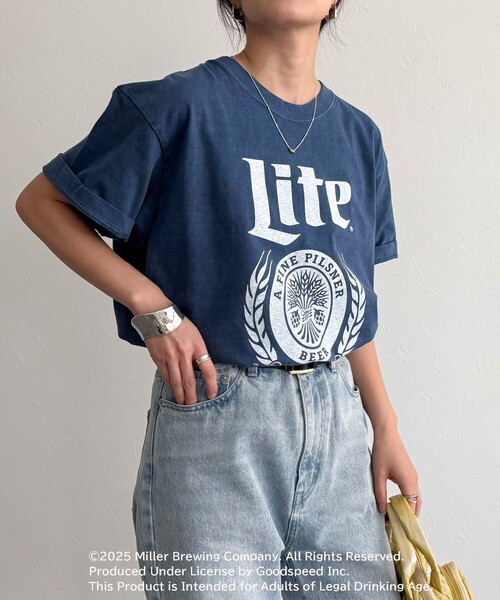 fredy emue(フレディエミュ)の「【GOOD ROCK SPEED/グッドロックスピード】Miller LITE 半袖Tシャツ(Tシャツ/カットソー・レディース・ネイビー/オフホワイト・38)」の14枚目の写真