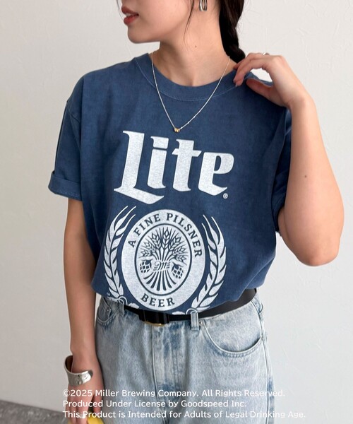 fredy emue(フレディエミュ)の「【GOOD ROCK SPEED/グッドロックスピード】Miller LITE 半袖Tシャツ(Tシャツ/カットソー・レディース・ネイビー/オフホワイト・38)」の11枚目の写真