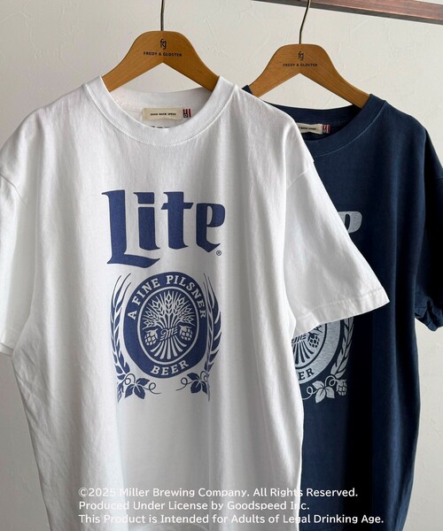 fredy emue(フレディエミュ)の「【GOOD ROCK SPEED/グッドロックスピード】Miller LITE 半袖Tシャツ(Tシャツ/カットソー・レディース・ネイビー/オフホワイト・38)」の7枚目の写真