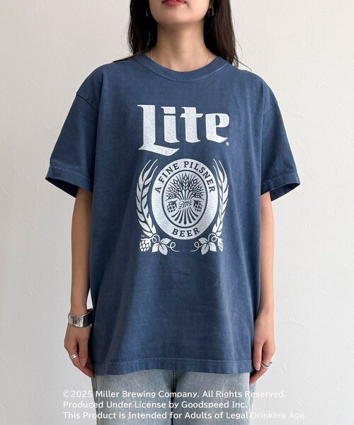 fredy emue(フレディエミュ)の「【GOOD ROCK SPEED/グッドロックスピード】Miller LITE 半袖Tシャツ(Tシャツ/カットソー・レディース・ネイビー/オフホワイト・38)」の6枚目の写真