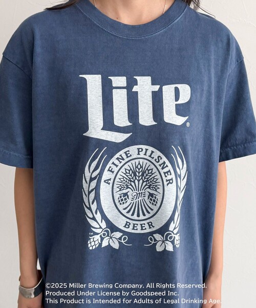 fredy emue(フレディエミュ)の「【GOOD ROCK SPEED/グッドロックスピード】Miller LITE 半袖Tシャツ(Tシャツ/カットソー・レディース・ネイビー/オフホワイト・38)」の5枚目の写真