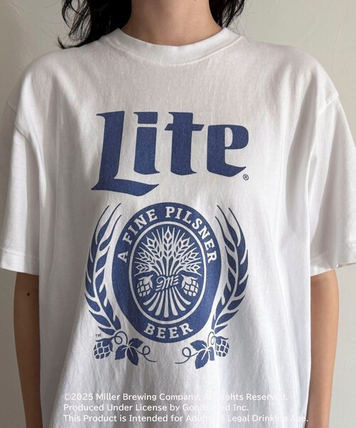 fredy emue(フレディエミュ)の「【GOOD ROCK SPEED/グッドロックスピード】Miller LITE 半袖Tシャツ(Tシャツ/カットソー・レディース・ネイビー/オフホワイト・38)」の3枚目の写真