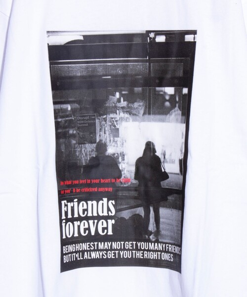 FREDY MAC(フレディーマック)の「【FREDYMAC/フレディマック】Friends forever オリジナルボディ フォトTシャツ(Tシャツ/カットソー・メンズ・ブラック/ホワイト・S/L/M)」の6枚目の写真