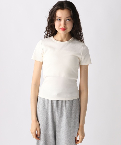 FOREVER 21（フォーエバー トゥエンティーワン）の「【2025SS】リブコンパクトＴシャツ（Tシャツ/カットソー・レディース・オフホワイト/ブラック/イエロー/ブルー・MEDIUM/SMALL）」の15枚目の写真