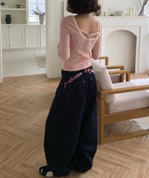 UP START（アップスタート）の「【LAMPOON】ヒップ刺繍バルーンデニムパンツ（デニムパンツ・レディース・ブラック・LARGE/SMALL/MEDIUM）」の18枚目の写真