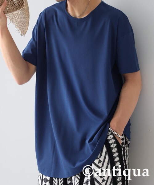 antiqua(アンティカ)の「とろみTシャツ(Tシャツ/カットソー・レディース・ブラック/チャコールグレー/ブルー/グリーン系その他/ホワイト/ライム・P/R)」の22枚目の写真