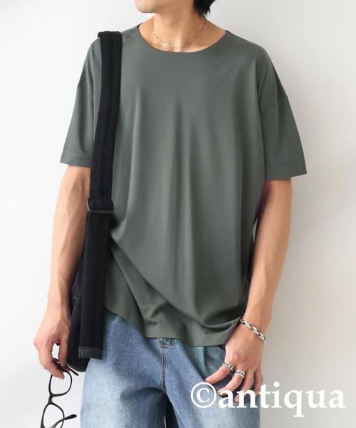 antiqua(アンティカ)の「とろみTシャツ(Tシャツ/カットソー・レディース・ブラック/チャコールグレー/ブルー/グリーン系その他/ホワイト/ライム・P/R)」の14枚目の写真