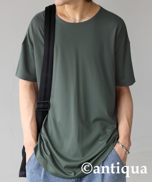 antiqua(アンティカ)の「とろみTシャツ(Tシャツ/カットソー・レディース・ブラック/チャコールグレー/ブルー/グリーン系その他/ホワイト/ライム・P/R)」の15枚目の写真