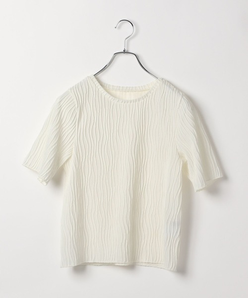 GLOBAL WORK(グローバルワーク)の「MATINEE LINE/ナミナミストライププルオーバー半袖/327909(Tシャツ/カットソー・レディース・ブラック/セージグリーン/アイボリー・LARGE/MEDIUM)」の2枚目の写真