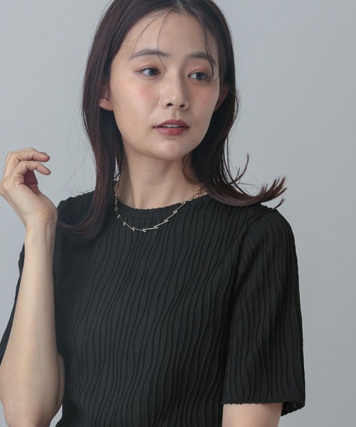 GLOBAL WORK(グローバルワーク)の「MATINEE LINE/ナミナミストライププルオーバー半袖/327909(Tシャツ/カットソー・レディース・ブラック/セージグリーン/アイボリー・LARGE/MEDIUM)」の3枚目の写真