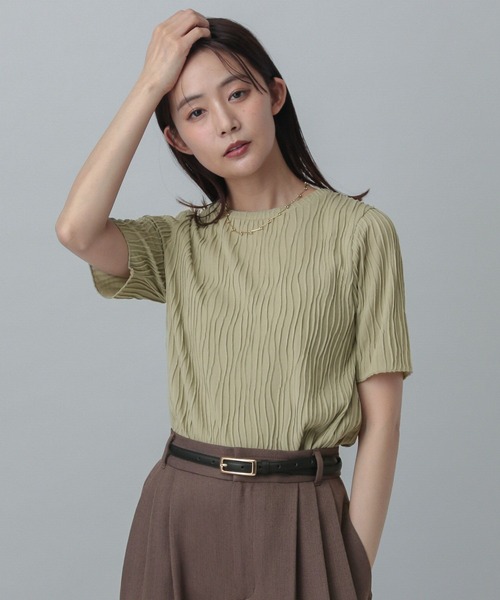 GLOBAL WORK(グローバルワーク)の「MATINEE LINE/ナミナミストライププルオーバー半袖/327909(Tシャツ/カットソー・レディース・ブラック/セージグリーン/アイボリー・LARGE/MEDIUM)」の13枚目の写真