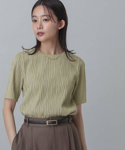 GLOBAL WORK(グローバルワーク)の「MATINEE LINE/ナミナミストライププルオーバー半袖/327909(Tシャツ/カットソー・レディース・ブラック/セージグリーン/アイボリー・LARGE/MEDIUM)」の14枚目の写真