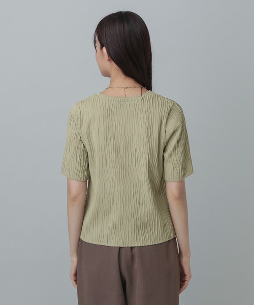 GLOBAL WORK(グローバルワーク)の「MATINEE LINE/ナミナミストライププルオーバー半袖/327909(Tシャツ/カットソー・レディース・ブラック/セージグリーン/アイボリー・LARGE/MEDIUM)」の18枚目の写真