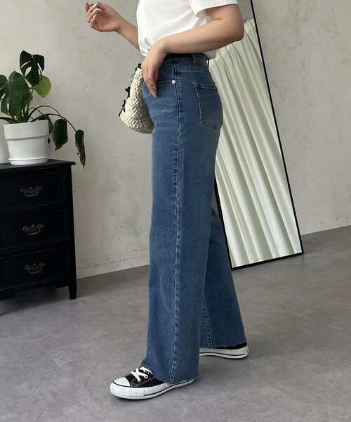 prose verse（プロズヴェール）の「【MOMO】ストレッチスリムストレートデニム（デニムパンツ・レディース・サックスブルー/ブルー/ブラック・PL/PM/TM/TL/LARGE/MEDIUM）」の10枚目の写真