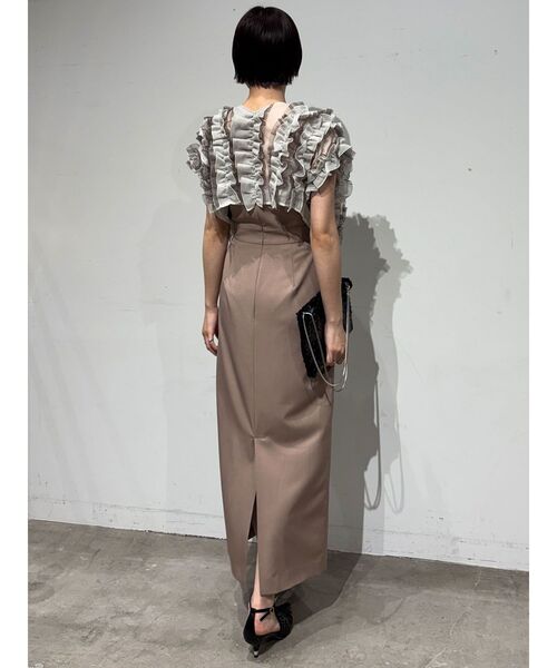 LAGUNAMOON(ラグナムーン)の「LADYチュールブレンドフリルカーデドレス 結婚式 お呼ばれ(ドレス・レディース・ベージュ/ブラック・SMALL/MEDIUM)」の15枚目の写真