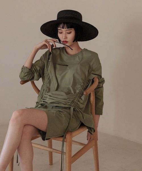 LOWRYS FARM（ローリーズファーム）の「オーシャンパシフィック／ラッシュＦドロスト　292204（ラッシュガード・レディース・ブラック/グリーン・FREE）」の9枚目の写真