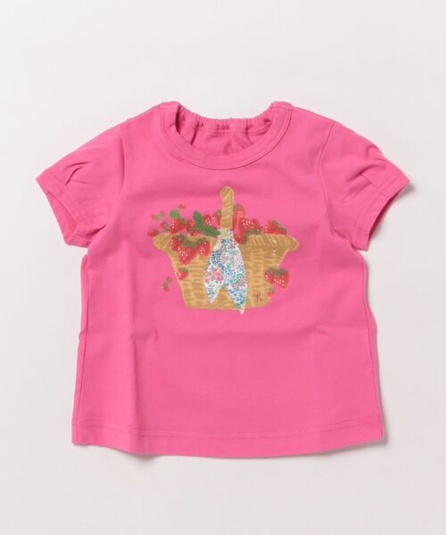 HAKKA BABY（ハッカベビー）の「[ベビー]フルーツバスケットプリントTシャツ（Tシャツ/カットソー・キッズ・ピンク/オフホワイト・90cm/80ｃｍ）」の2枚目の写真