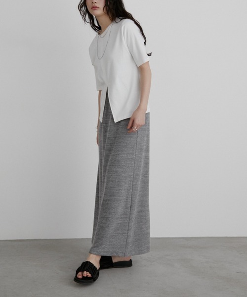 Aunt Marie's(アントマリーズ)の「センタースリットハーフスリーブトップス(Tシャツ/カットソー・レディース・ブラック/ホワイト/グリーン・FREE)」の7枚目の写真