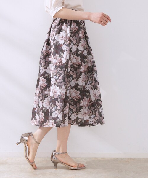 couture brooch(クチュールブローチ)の「【きれいめ・通勤】細リボン付きパレットボイルスカート(スカート・レディース・ブラウン系その他/サックスブルー/ネイビー/ブラウン系その他2・36/38/40/42)」の18枚目の写真