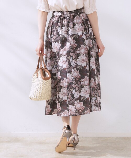 couture brooch(クチュールブローチ)の「【きれいめ・通勤】細リボン付きパレットボイルスカート(スカート・レディース・ブラウン系その他/サックスブルー/ネイビー/ブラウン系その他2・36/38/40/42)」の19枚目の写真