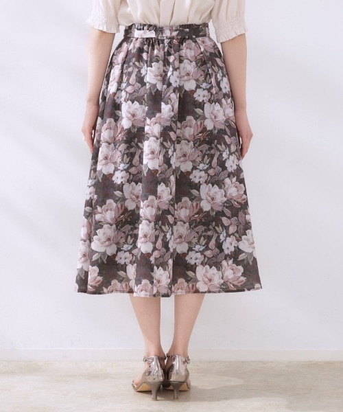 couture brooch(クチュールブローチ)の「【きれいめ・通勤】細リボン付きパレットボイルスカート(スカート・レディース・ブラウン系その他/サックスブルー/ネイビー/ブラウン系その他2・36/38/40/42)」の5枚目の写真