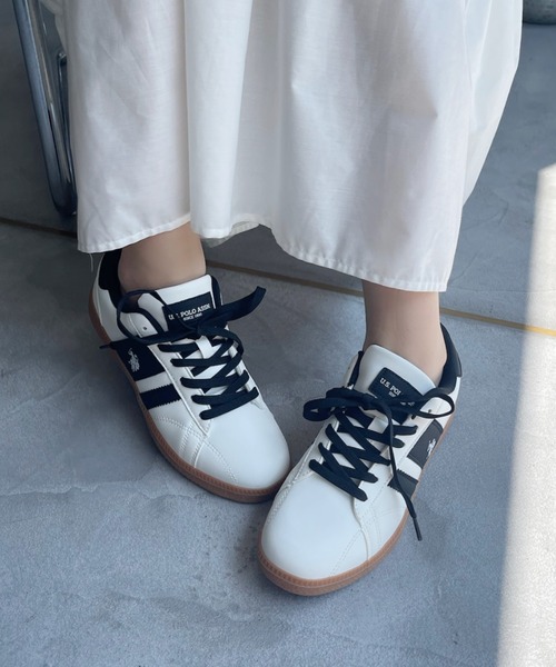 U.S. POLO ASSN.(ユーエスポロアッスン)の「U.S. POLO ASSN ラインデザイン カジュアル ローカットスニーカー(スニーカー・レディース・ブラック/ホワイト/ベージュ・22.5cm/23.0cm/23.5cm/24.0cm/24.5cm)」の9枚目の写真