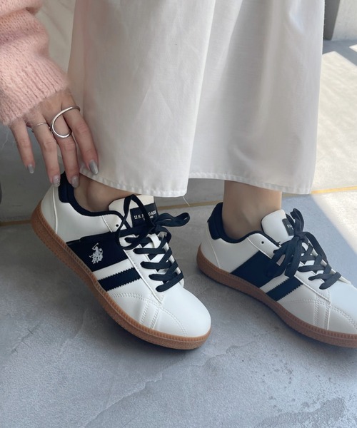 U.S. POLO ASSN.(ユーエスポロアッスン)の「U.S. POLO ASSN ラインデザイン カジュアル ローカットスニーカー(スニーカー・レディース・ブラック/ホワイト/ベージュ・22.5cm/23.0cm/23.5cm/24.0cm/24.5cm)」の15枚目の写真