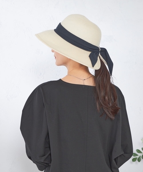 a.v.v（アーヴェヴェ）の「【洗える】リボンブレードハット（ハット・レディース・サンドベージュ/ベージュ・38）」の11枚目の写真