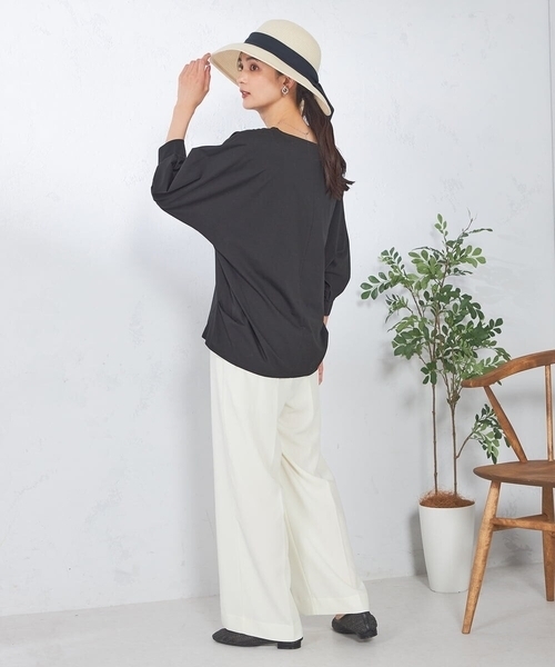 a.v.v（アーヴェヴェ）の「【洗える】リボンブレードハット（ハット・レディース・サンドベージュ/ベージュ・38）」の12枚目の写真