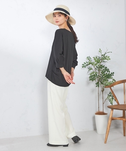 a.v.v（アーヴェヴェ）の「【洗える】リボンブレードハット（ハット・レディース・サンドベージュ/ベージュ・38）」の13枚目の写真