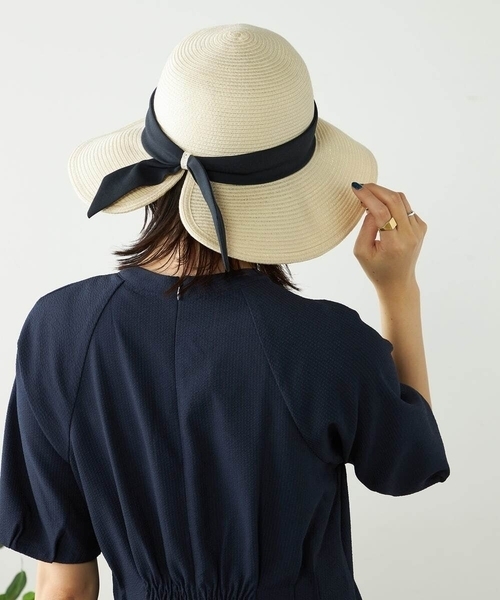 a.v.v（アーヴェヴェ）の「【洗える】リボンブレードハット（ハット・レディース・サンドベージュ/ベージュ・38）」の15枚目の写真